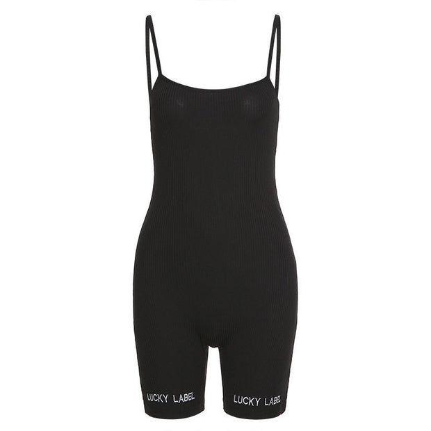 Sling Jumpsuit Shorts Women Running Sports Fitness Yoga Clothes