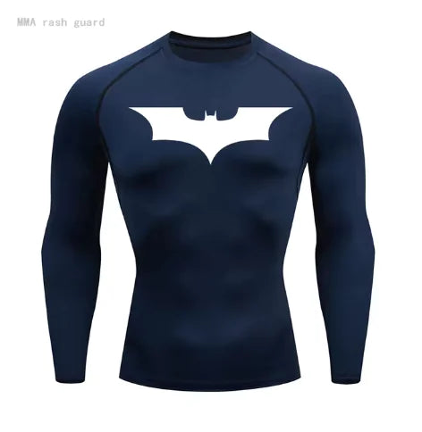 Mens T-shirt Long Sleeve Compression Batman Graphic