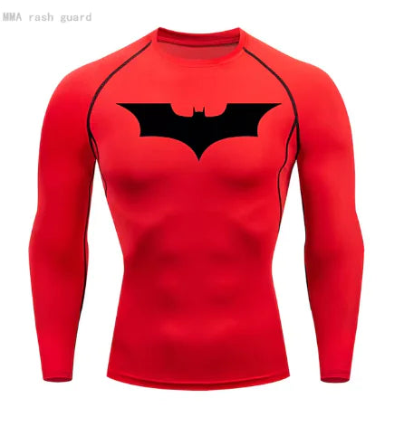 Mens T-shirt Long Sleeve Compression Batman Graphic