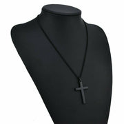Durable Black Stainless Steel Men's Cross Necklace