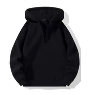 Men's Quarter Zip Hoodie Drop Shoulder Plain