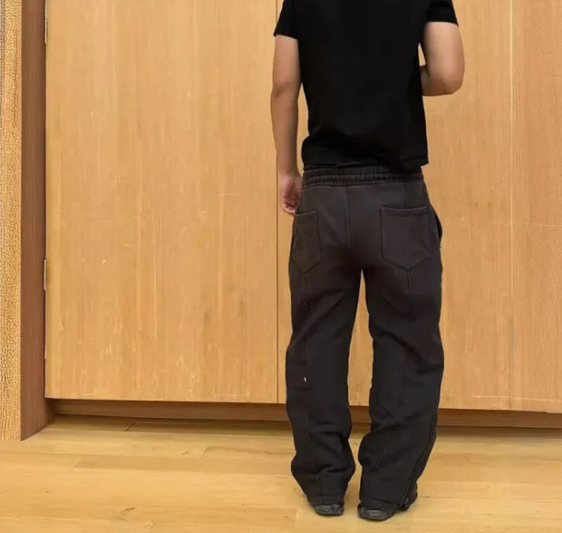 Flexible/Comfortable Rope Tied Sweatpants with Unique Seem Pattern
