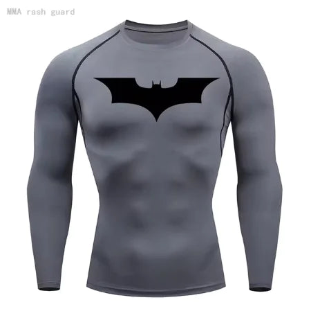 Mens T-shirt Long Sleeve Compression Batman Graphic