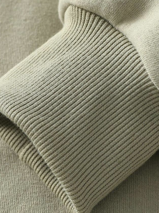 Men's Quarter Zip Hoodie Drop Shoulder Plain