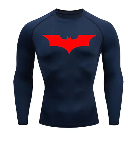Mens T-shirt Long Sleeve Compression Batman Graphic