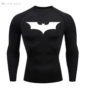 Mens T-shirt Long Sleeve Compression Batman Graphic