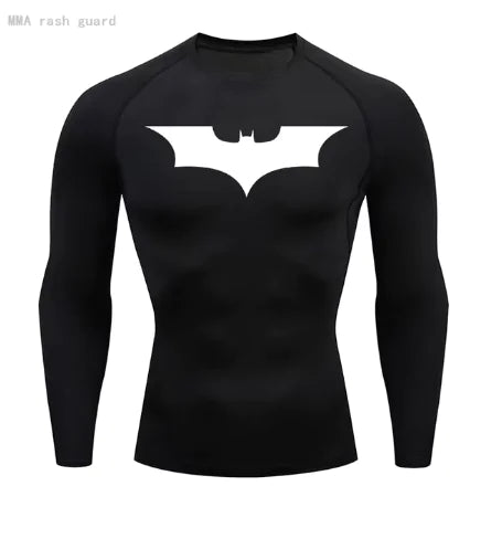 Mens T-shirt Long Sleeve Compression Batman Graphic