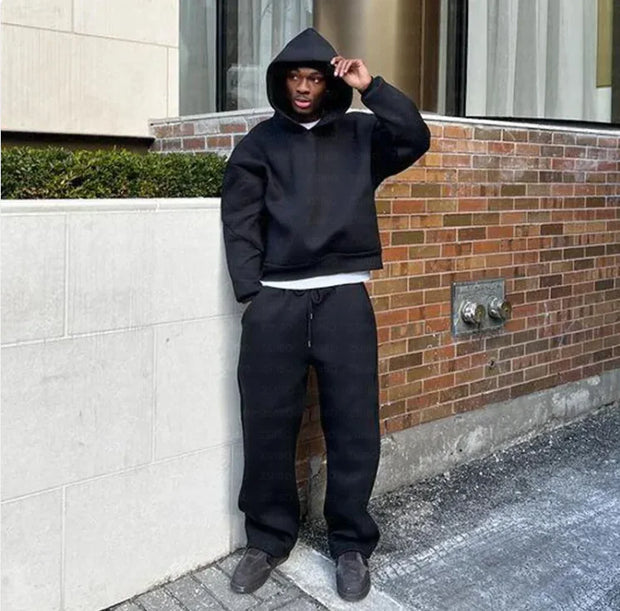 Oversized Unisex Solid Hoodie & Sweatpants Set