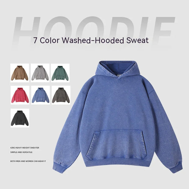 Vintage Unisex Wash Oversized Hoodie