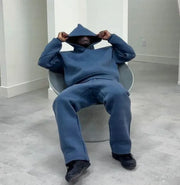 Oversized Unisex Solid Hoodie & Sweatpants Set