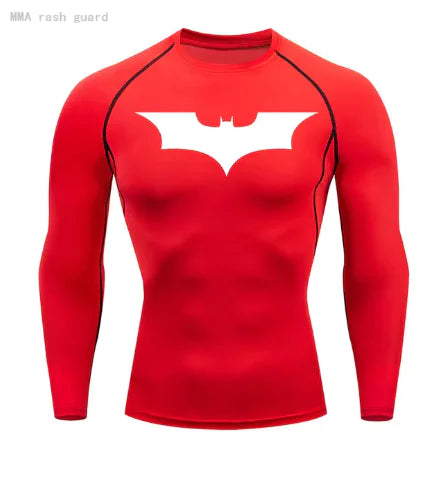 Mens T-shirt Long Sleeve Compression Batman Graphic