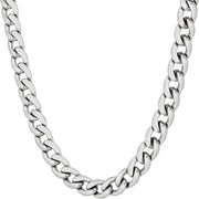 7mm Cuban Link 24k Necklace - White Gold Plated - 16 inch